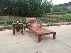 Indonesian Merbau Reclining Sun Lounger
