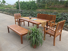  Indonesian Merbau 4 Seater Rectangular Garden Table 1.5m