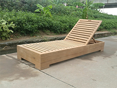 reclining wooden sun lounger Teak liding